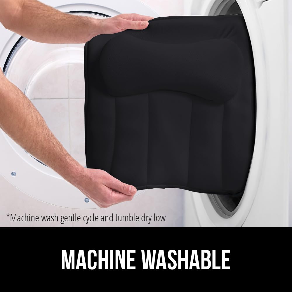 GORILLA GRIP Bath Pillow features ergonomic design for full-body support.