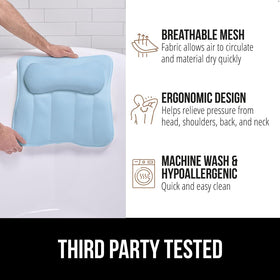 Gorilla Grip machine-washable pillow for easy cleaning after use.