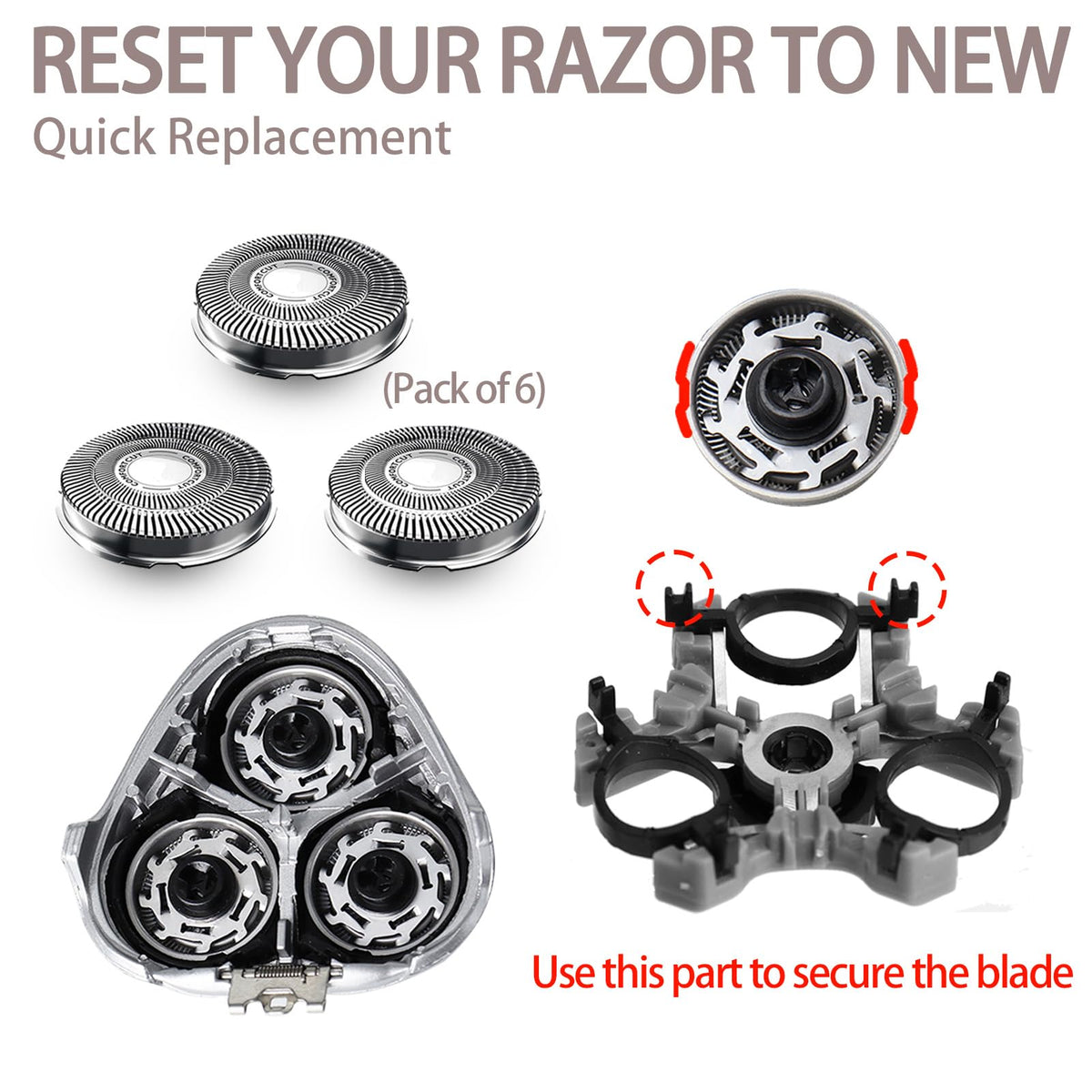 GORLENT six-pack value set saves money on replacement blades