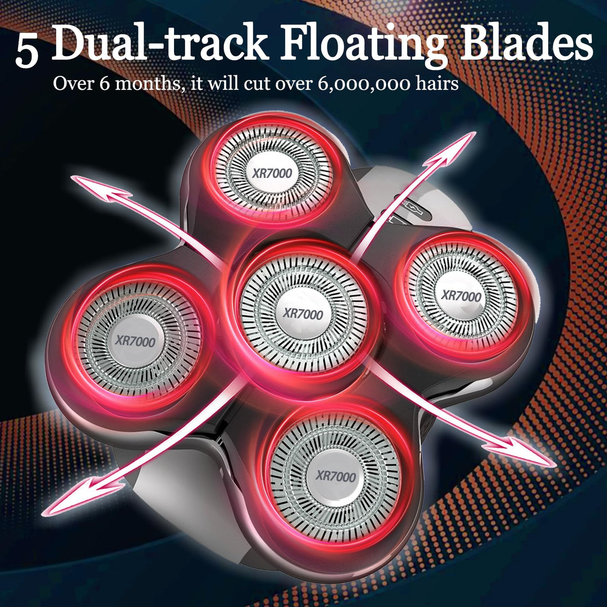 GORLENT 5 dual-track blades close-up deliver efficient shaving