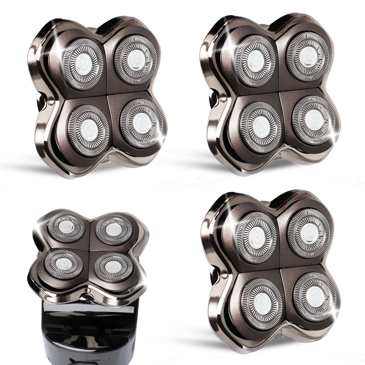 GORLENT Pro4 replacement head front view for a close, comfortable shave.