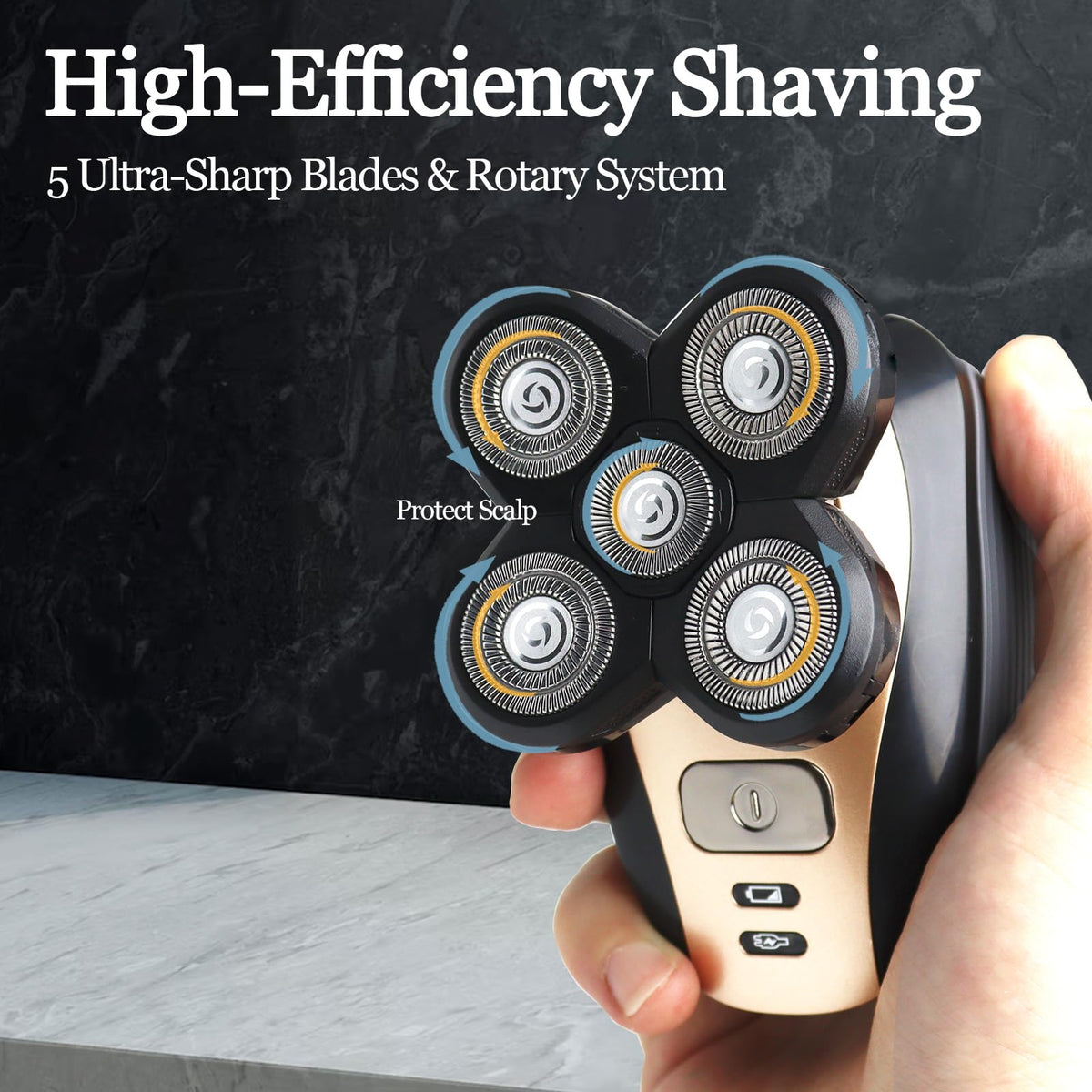 GORLENT rotary head refill enables smooth contouring along jawline for comfortable shaving.