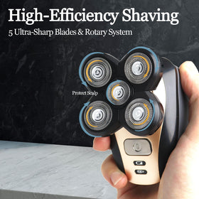 GORLENT rotary head refill enables smooth contouring along jawline for comfortable shaving.