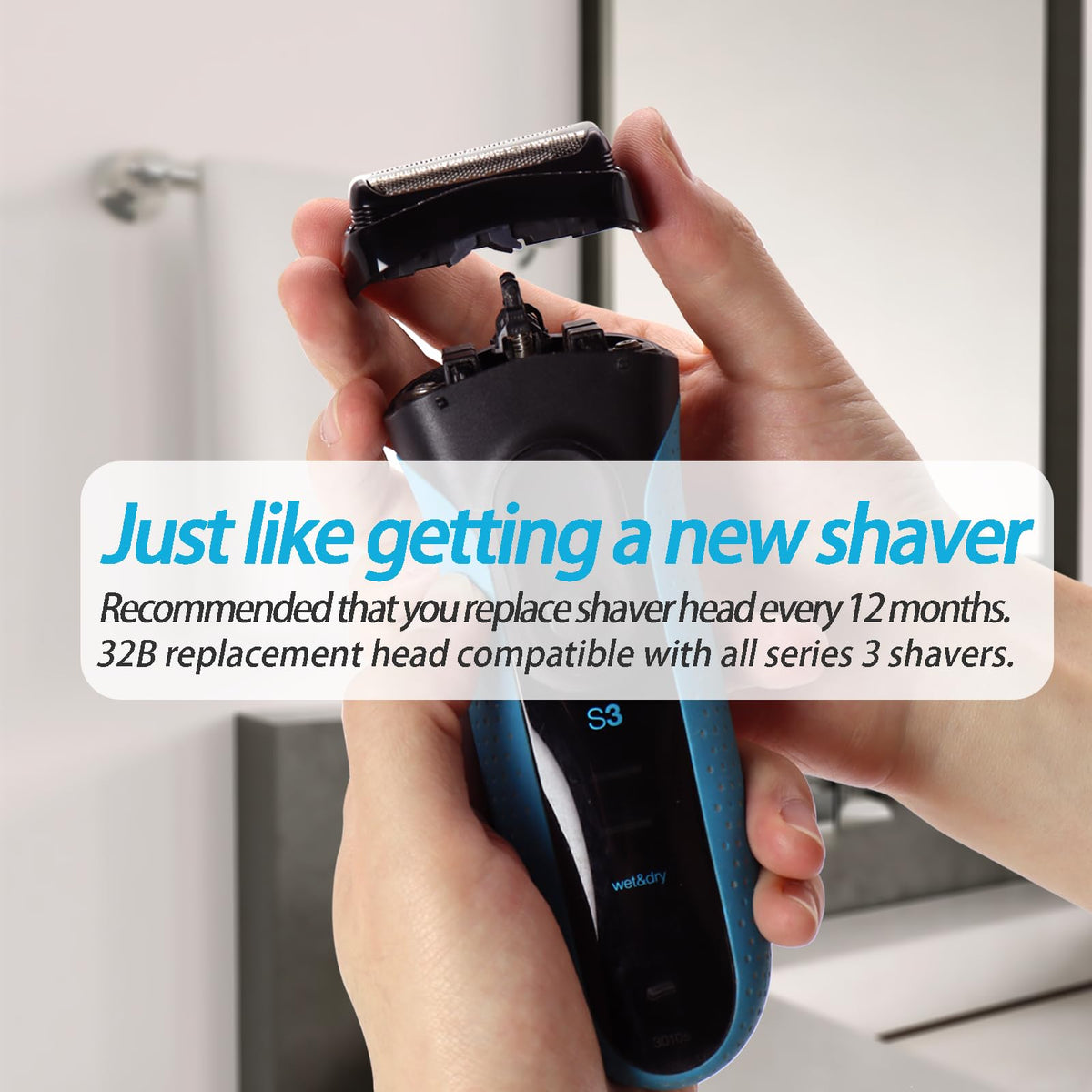 GORLENT Series 3 Pro replacement head compatibility with Branus All S3 shavers.