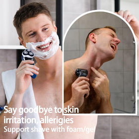 GORLENT titanium-coated shaving head provides durable, precise cutting