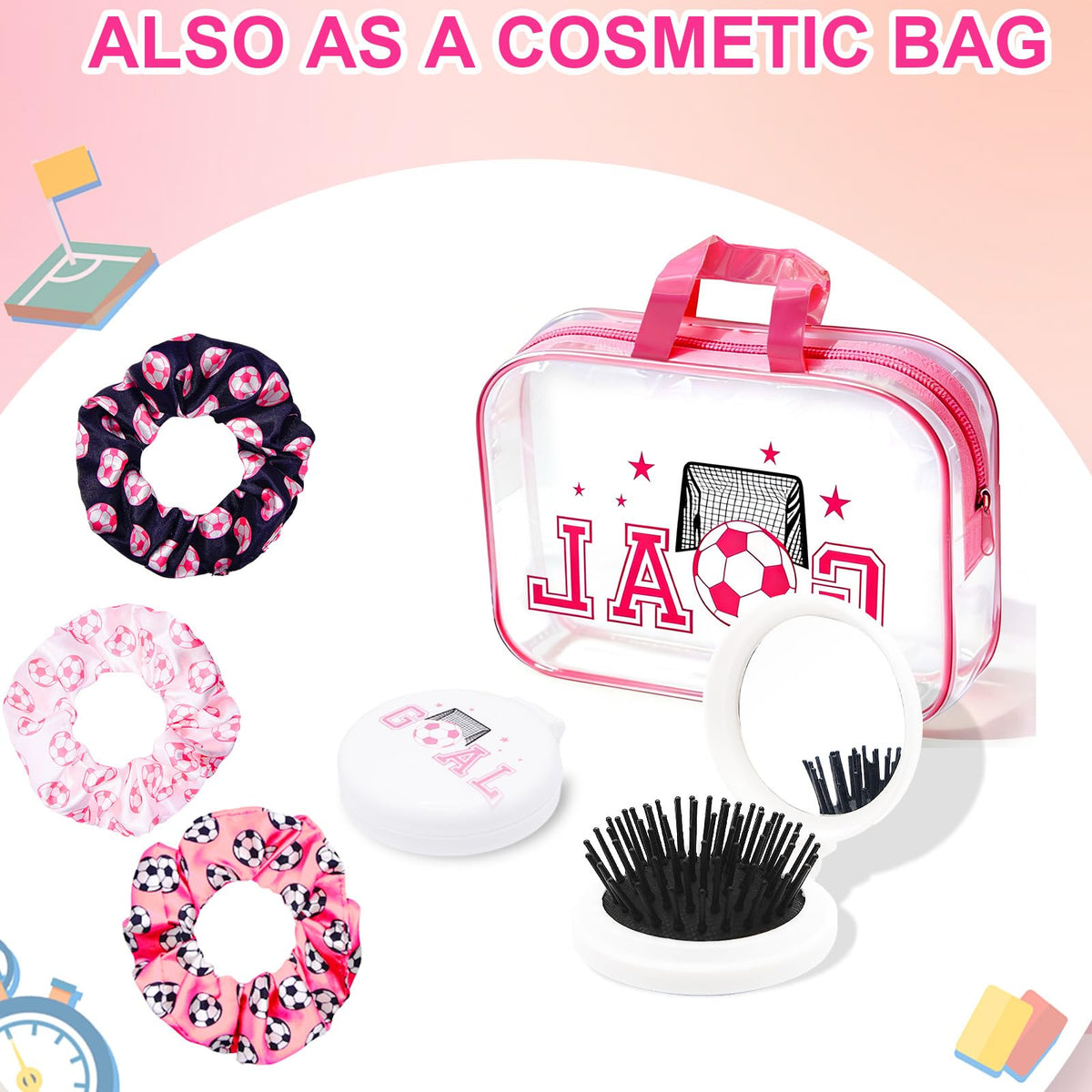 Goroovr clear PVC bag 8x6x2.36 in portable and reusable