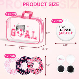 Goroovr folding brush in pink soccer set for on-the-go touch-ups