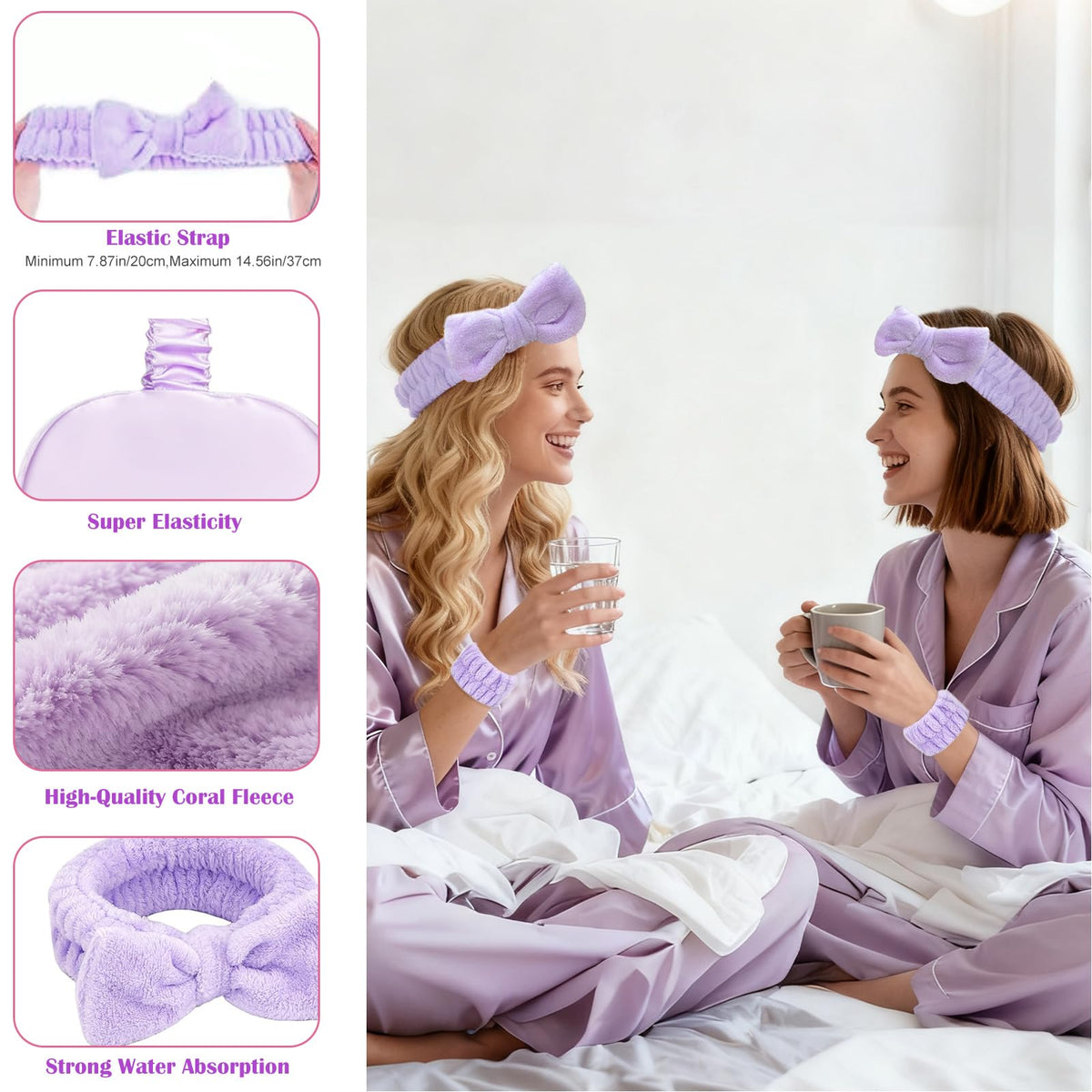 Goroovr plush scrunchies in pink for gentle hair care