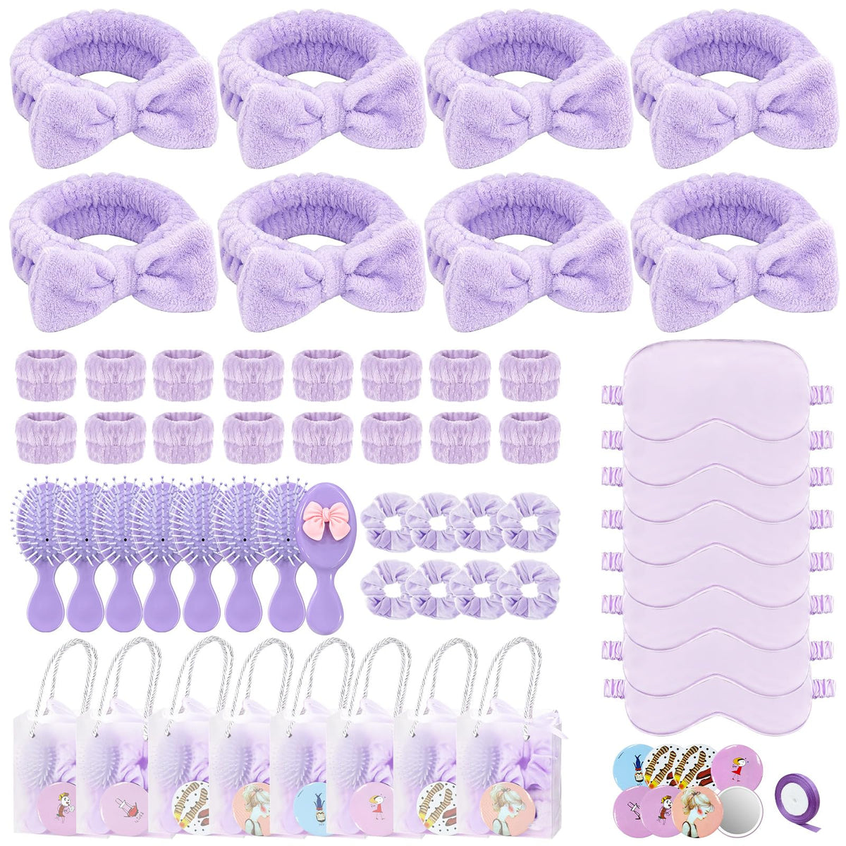 Goroovr sleepover headband with pink bow for comfortable spa vibes