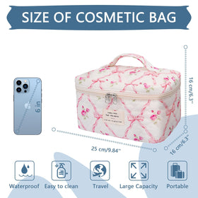 Gosect cosmetic bag interior showing compartments for brushes and skincare on the go.