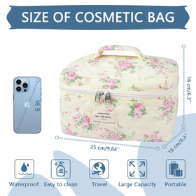 Gosect floral cotton material close-up showing soft touch and durability.