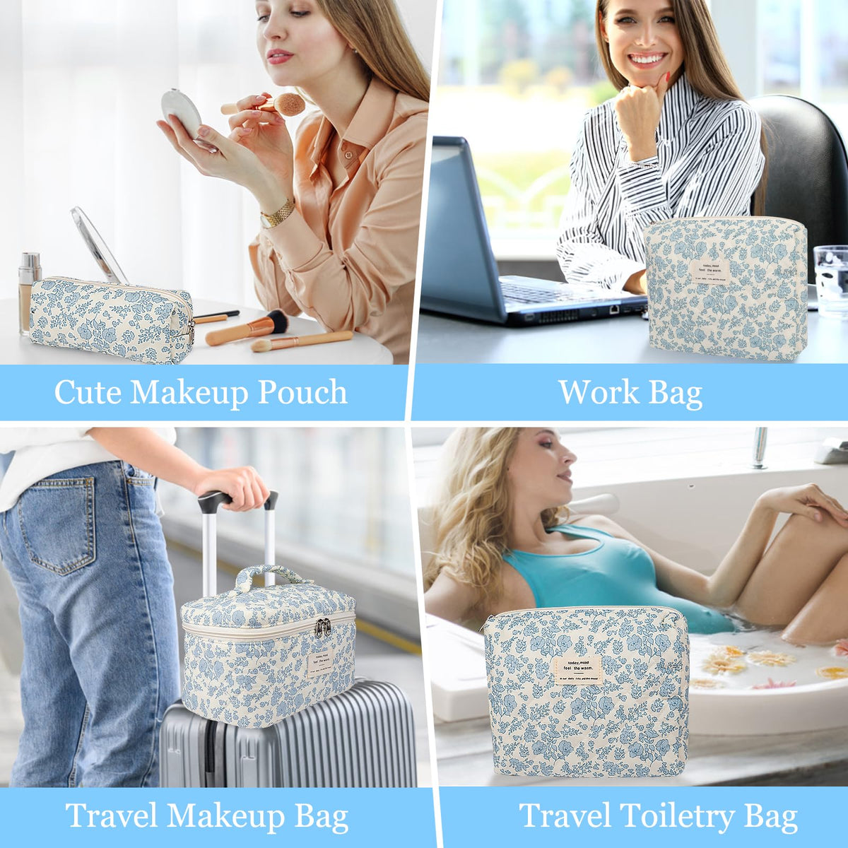 Gosect gift-ready floral makeup bag set for someone special.