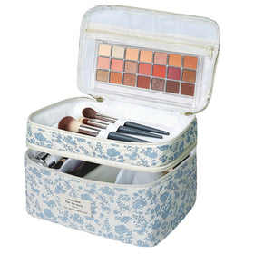 Gosect makeup bag shows two-layer structure for organized cosmetics on the go.