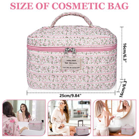 Gosect travel makeup organizer with gold zipper keeps brushes and products neatly accessible