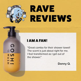 GOSHI Super Vitamin Body Wash in shower scene for everyday use.