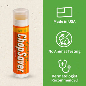 Goslings lip balm soothes dry lips and minor irritations.