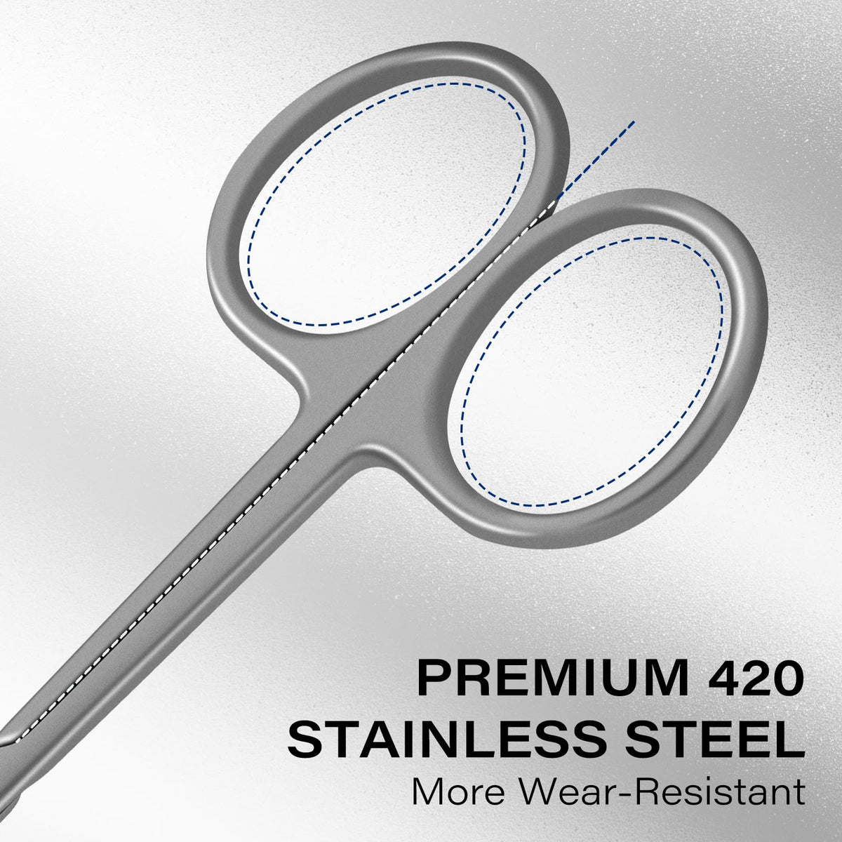 GöSol cuticle scissors made of 420 stainless steel for lasting sharpness.