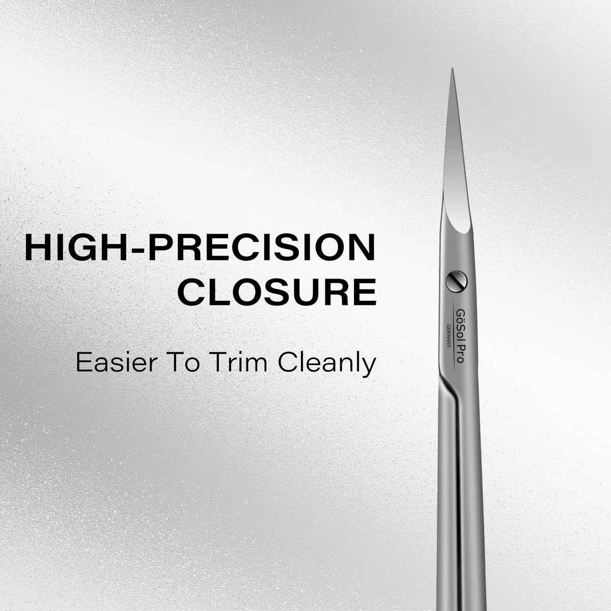 GöSol cuticle scissors polished blades for precise dead skin trimming.