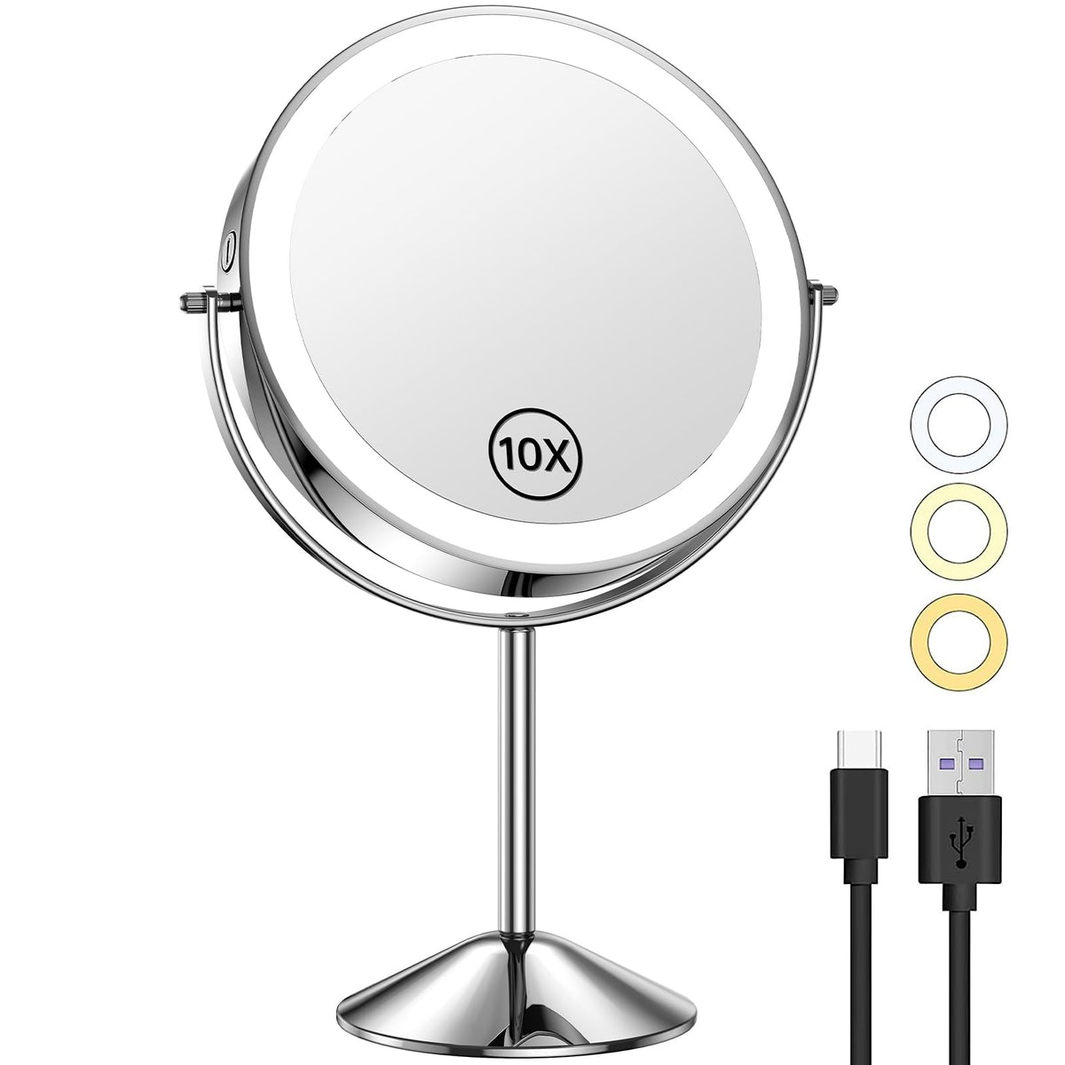Gospire 8-inch makeup mirror with tilt for easy makeup application