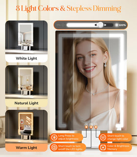 Gospire Hollywood mirror with 10x magnifier for fine lines and brows