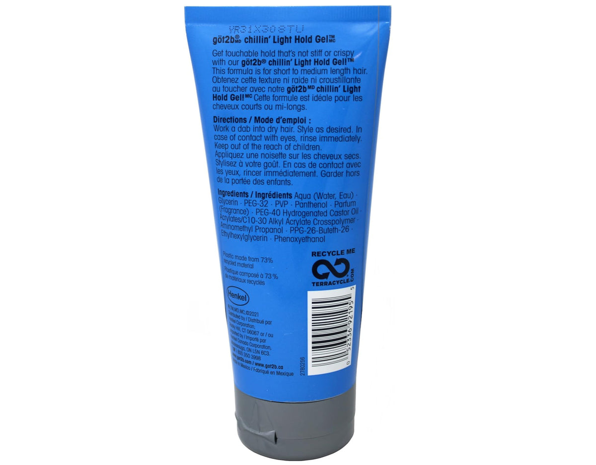 Hair styled with Got2B Chillin Gel for a lightweight hold and shine