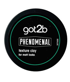 Got2b PhenoMENal texturizing clay jar offers a versatile matte finish for structured styling