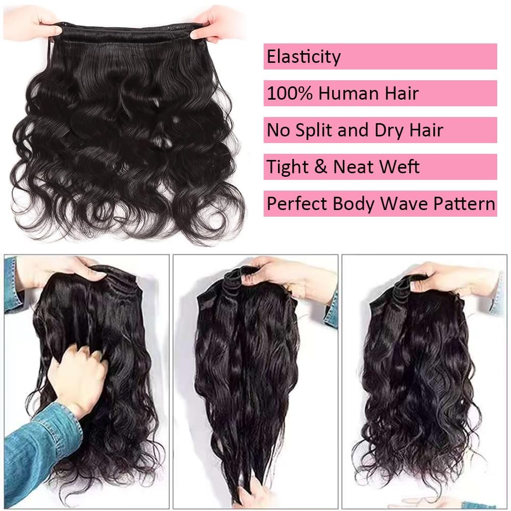 Gotcosy 14A body wave bundles 22-inch long extension for fuller look.