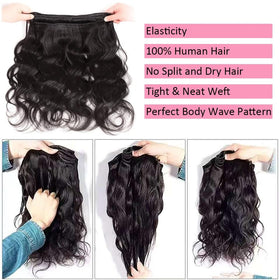 Gotcosy 14A body wave bundles 22-inch long extension for fuller look.