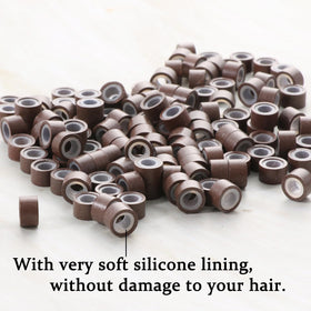 GOTDYA silicone-lined micro rings provide comfortable, slip-resistant hold during professional hair extensions.