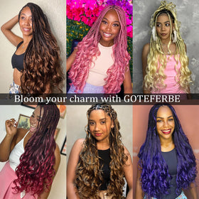 GOTEFERBE French Curl Braiding Hair curl detail highlights springy bounce.