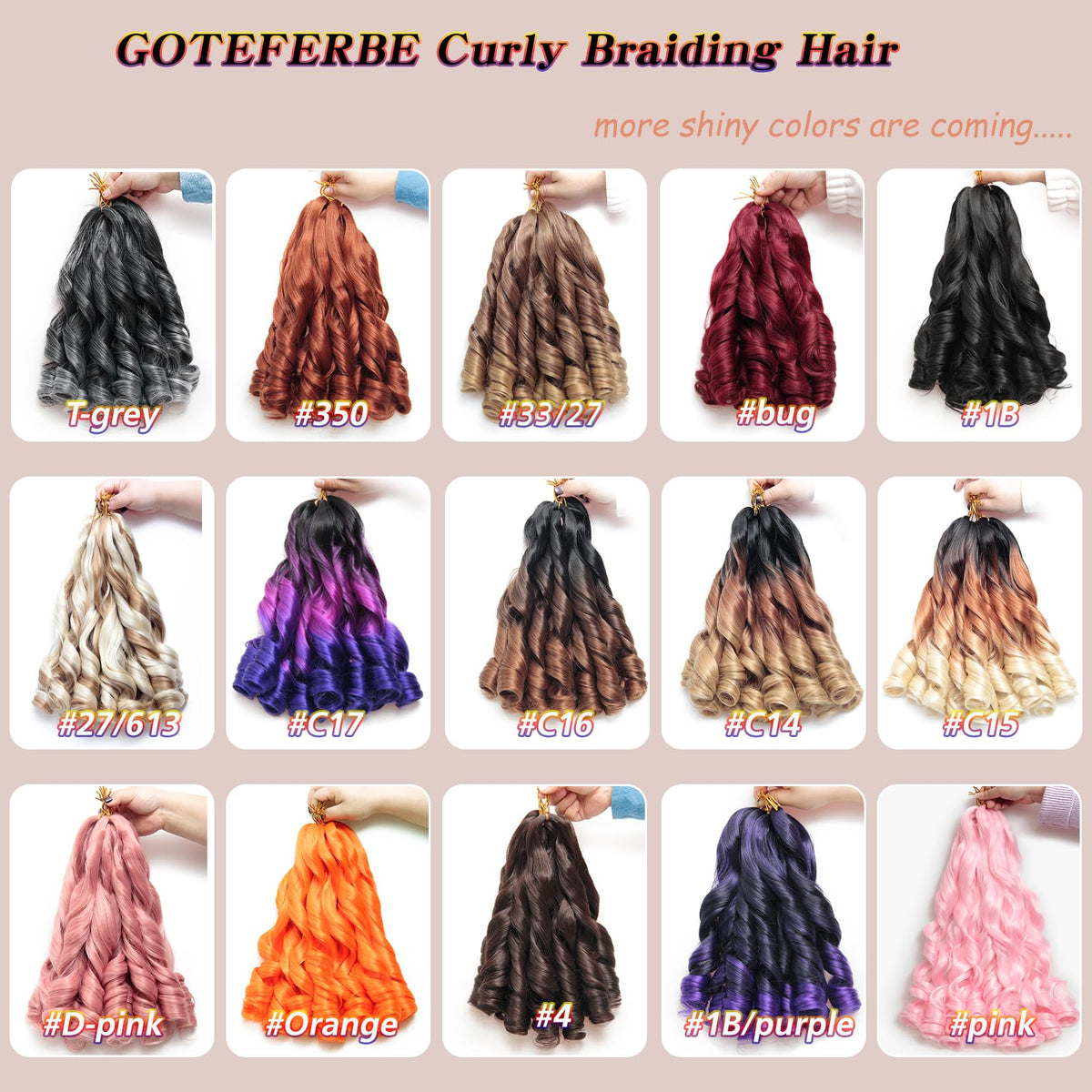 GOTEFERBE French Curl Braiding Hair 12inch multi-pack for quick beginner-friendly braiding.