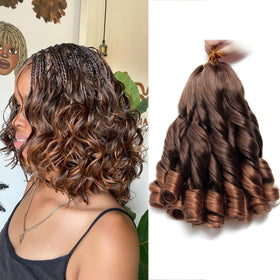 GOTEFERBE French Curl Braiding Hair 12inch pack open for a full-head styling session.