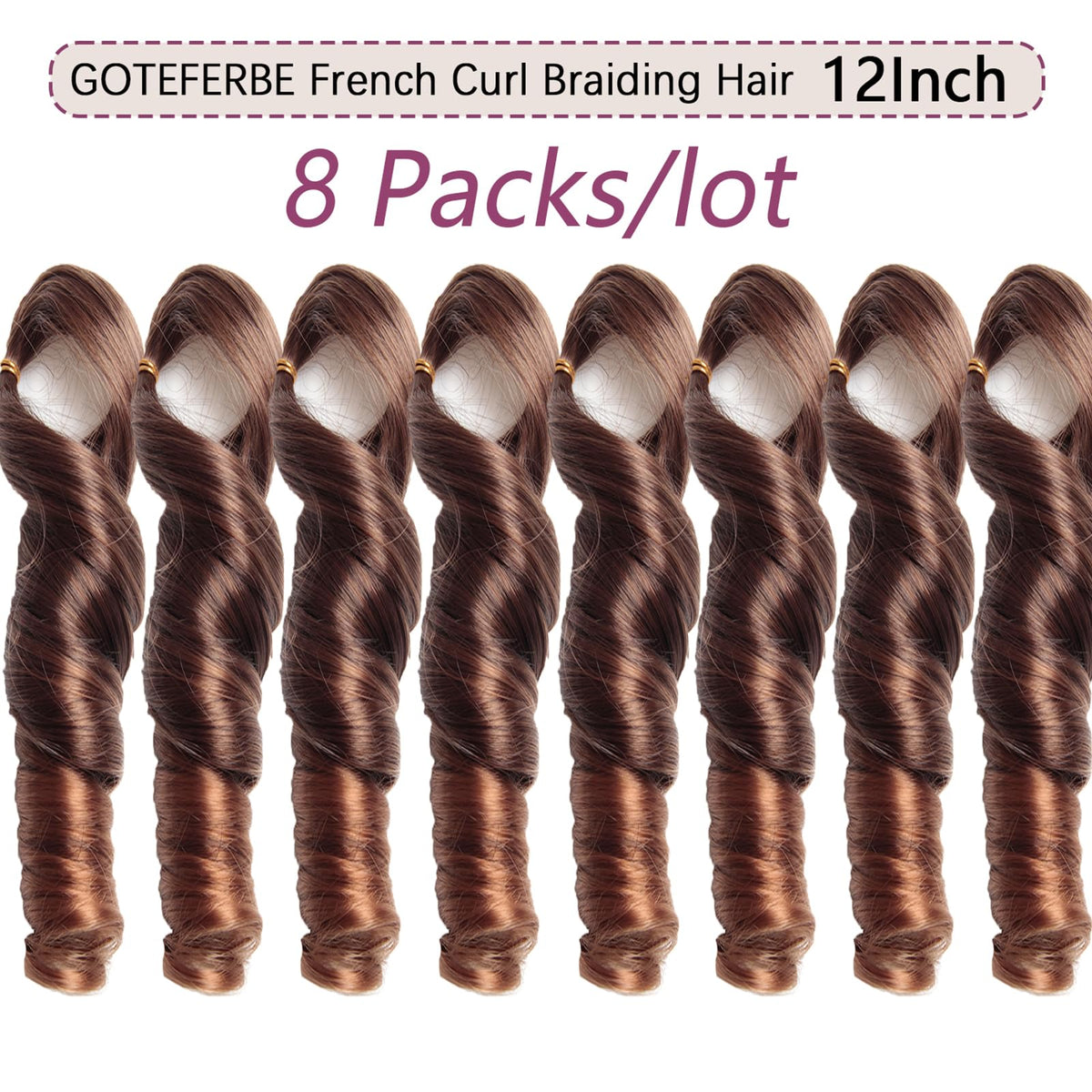 GOTEFERBE French Curl Braiding Hair texture closeup highlights soft, lightweight waves.