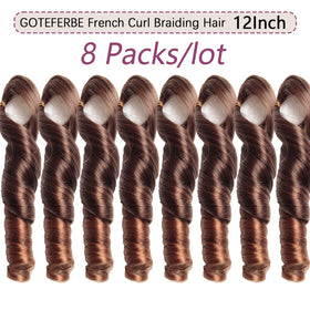 GOTEFERBE French Curl Braiding Hair texture closeup highlights soft, lightweight waves.