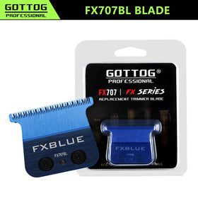 Close-up of GOTTOG FXBLUE blade edge with DLC coating for cooler, sharper cuts
