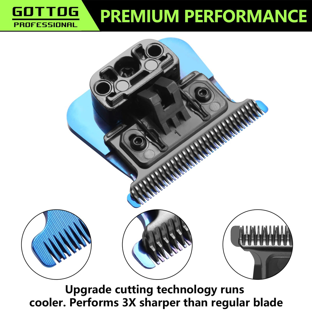 GOTTOG FXBLUE blade with DLC surface highlights hardness and longevity