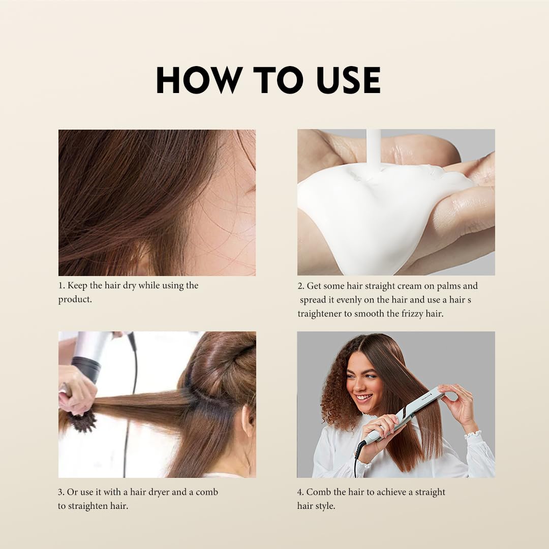 Gowwim cream used in an easy at-home straightening session.