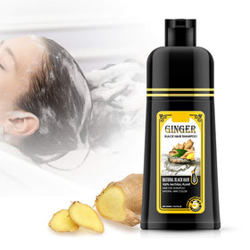 gowwim ginger black shampoo 500ml bottle packaging for convenient at-home use