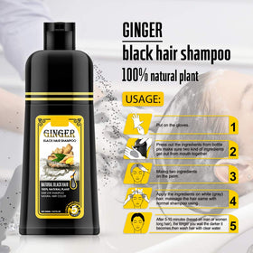 gowwim ginger black shampoo bottle aroma of ginger fragrance enhances experience