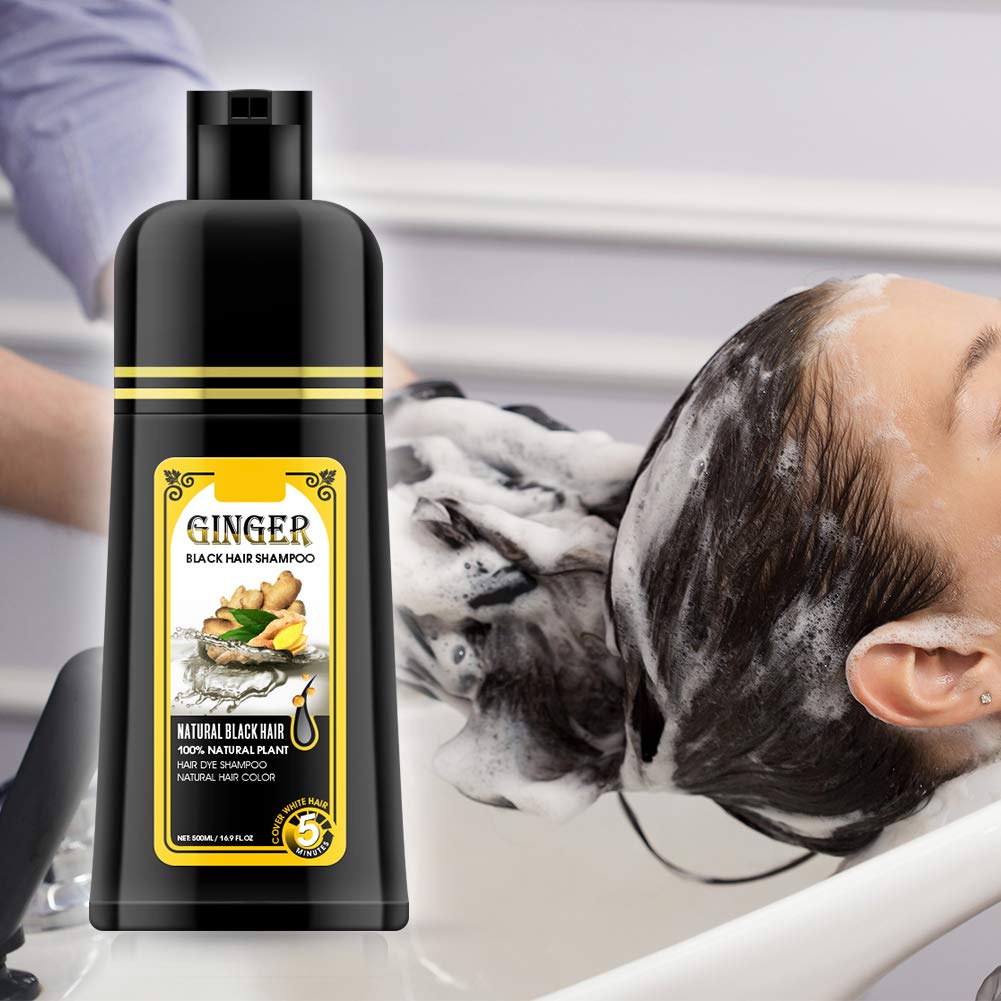 gowwim ginger black shampoo lathering to dye hair while cleansing