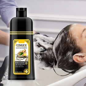 gowwim ginger black shampoo lathering to dye hair while cleansing