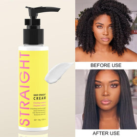 Gowwim Cream being applied on dry hair for smooth, long-lasting results.
