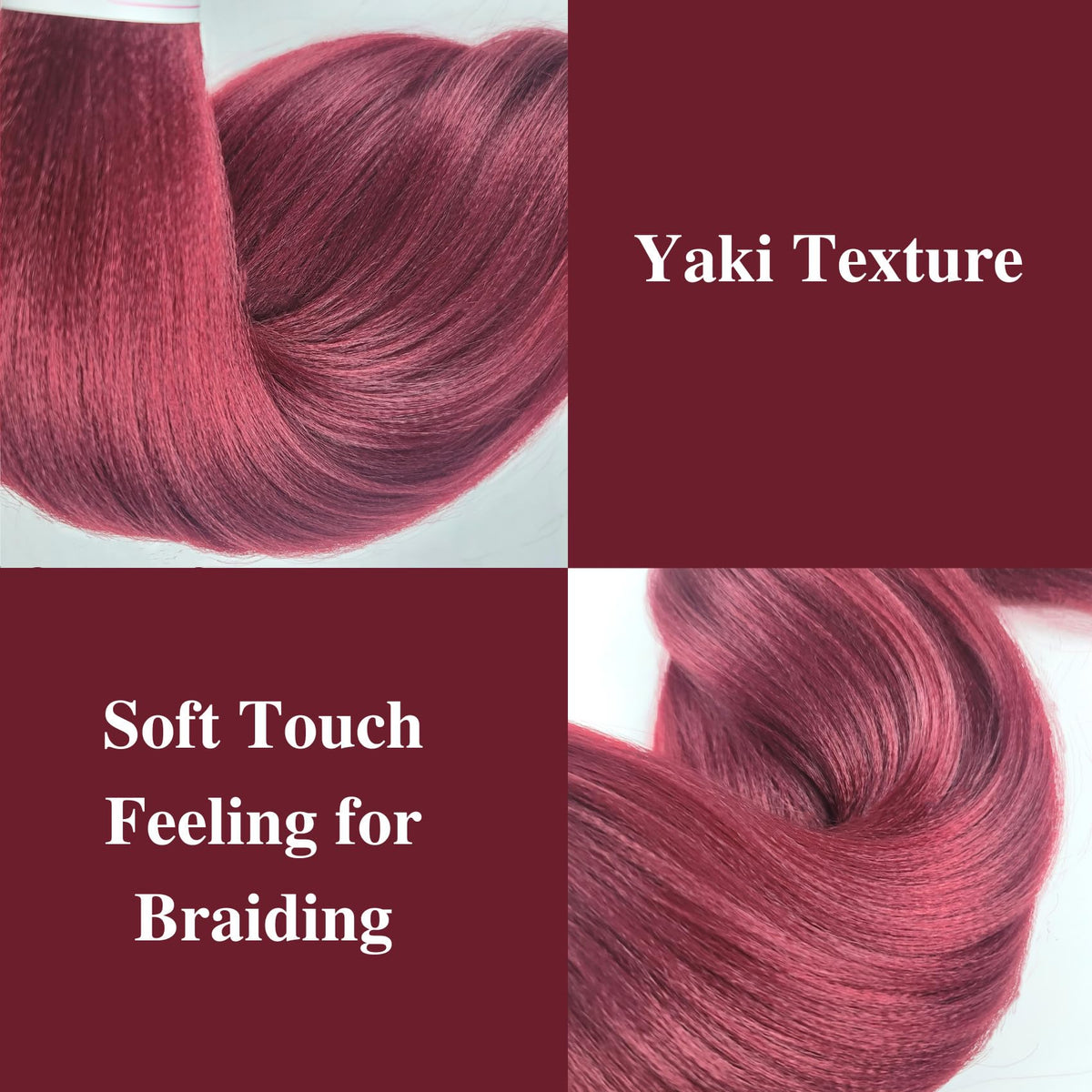 Gozill HD Color Burgundy Braiding Hair with rich shine.