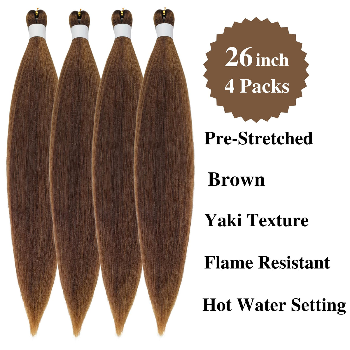 Gozill Prestretched boho braiding hair in 26-inch length for quick installs.