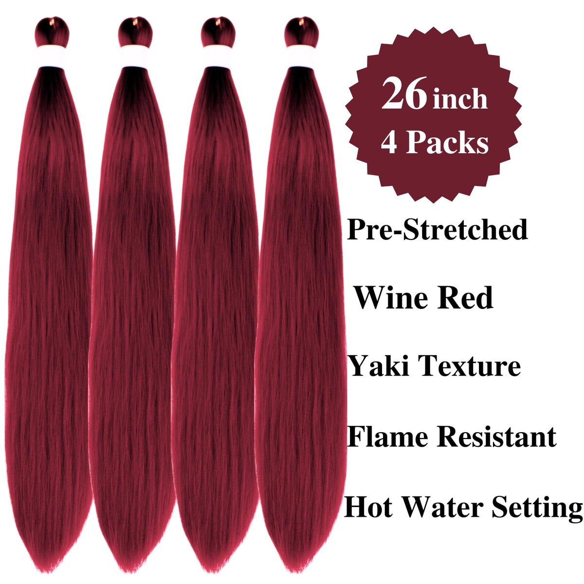 Gozill Red Boho Braiding Hair Deep Wave 24-inch pack for natural flow.