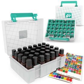 GPG2 Essential Oil Organizer teal shell with 35 bottles for organized storage