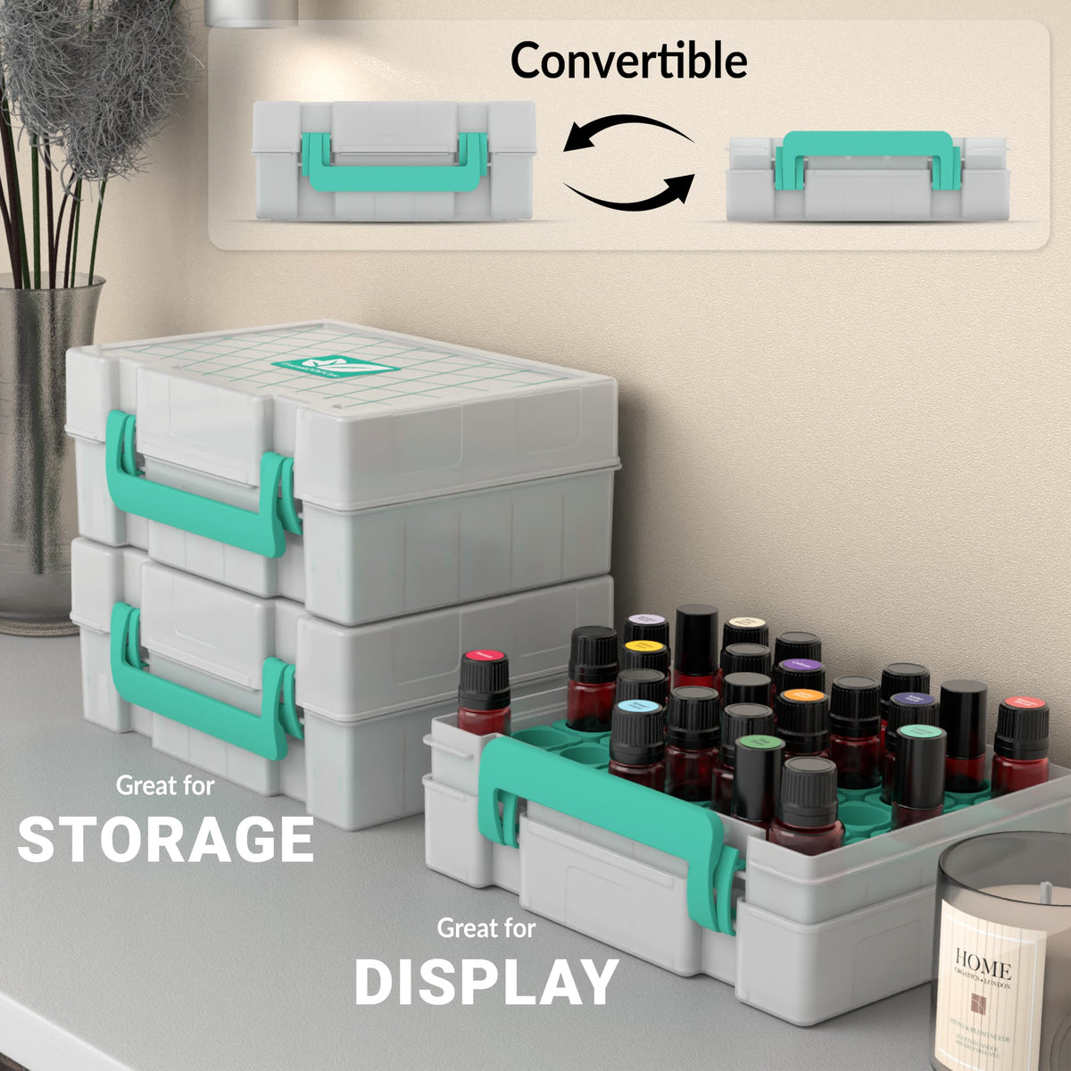 GPG2 travel-ready case with retractable handle for on-the-go oils