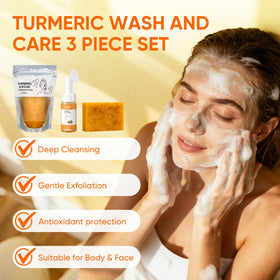 GPP Turmeric Face Wash with Brush displaying spa-like daily cleansing