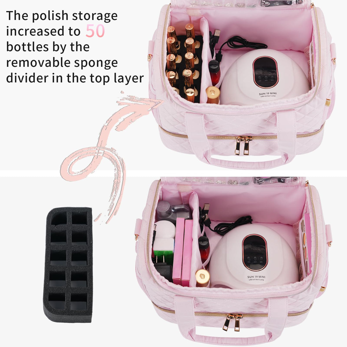 GR69N nail polish organizer 50-bottle capacity for ample storage