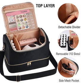 GR69N bag interior compartments secure polishes during travel